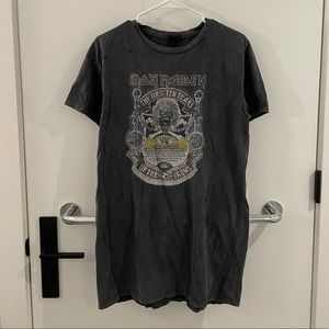 Distressed Iron Maiden T-shirt dress